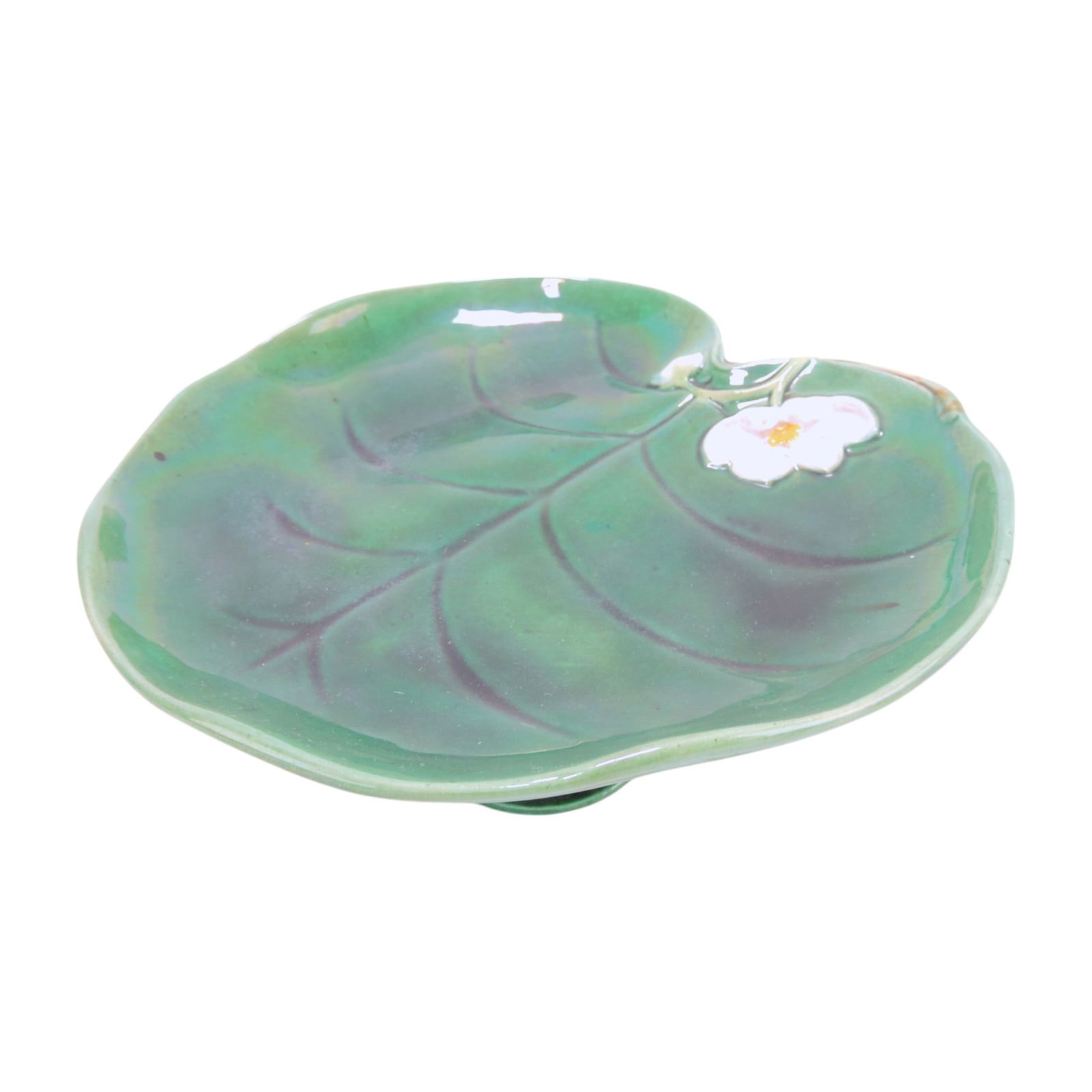George Jones pond lily low comport,: 8 1/2"d, 2 1/4"h
