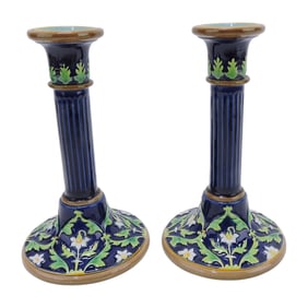 George Jones majolica pair of