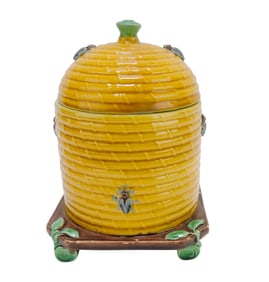 Rare Minton majolica beehive honey