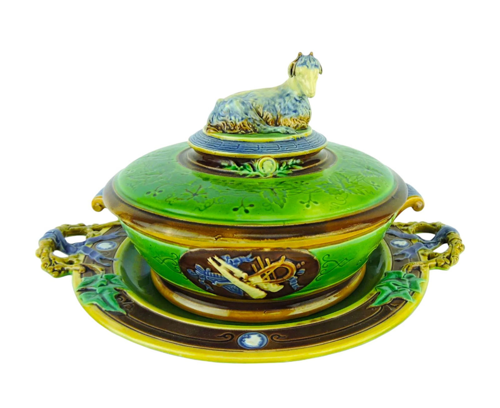 Rare Minton majolica butter dish (1 of 2)