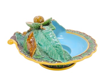 Minton majolica chestnut server,
