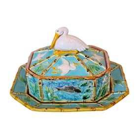 George Jones majolica pelican