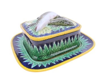 George Jones majolica cobalt sardine