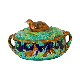 George Jones cobalt ground majolica