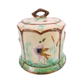 Forrester majolica cheese keeper
