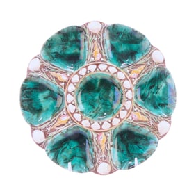 Minton majolica malachite 6 well