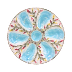 Fielding majolica 6 well oyster plate