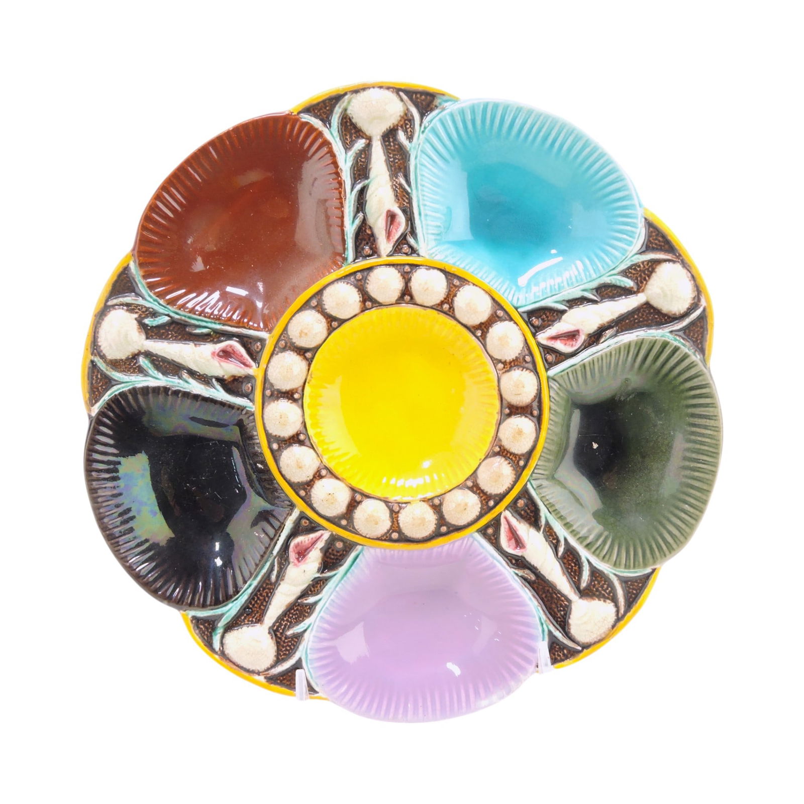 Majolica multi colored 5 well (1 of 2)