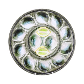 French majolica 12 well oyster