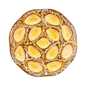 French majolica 12 well oyster