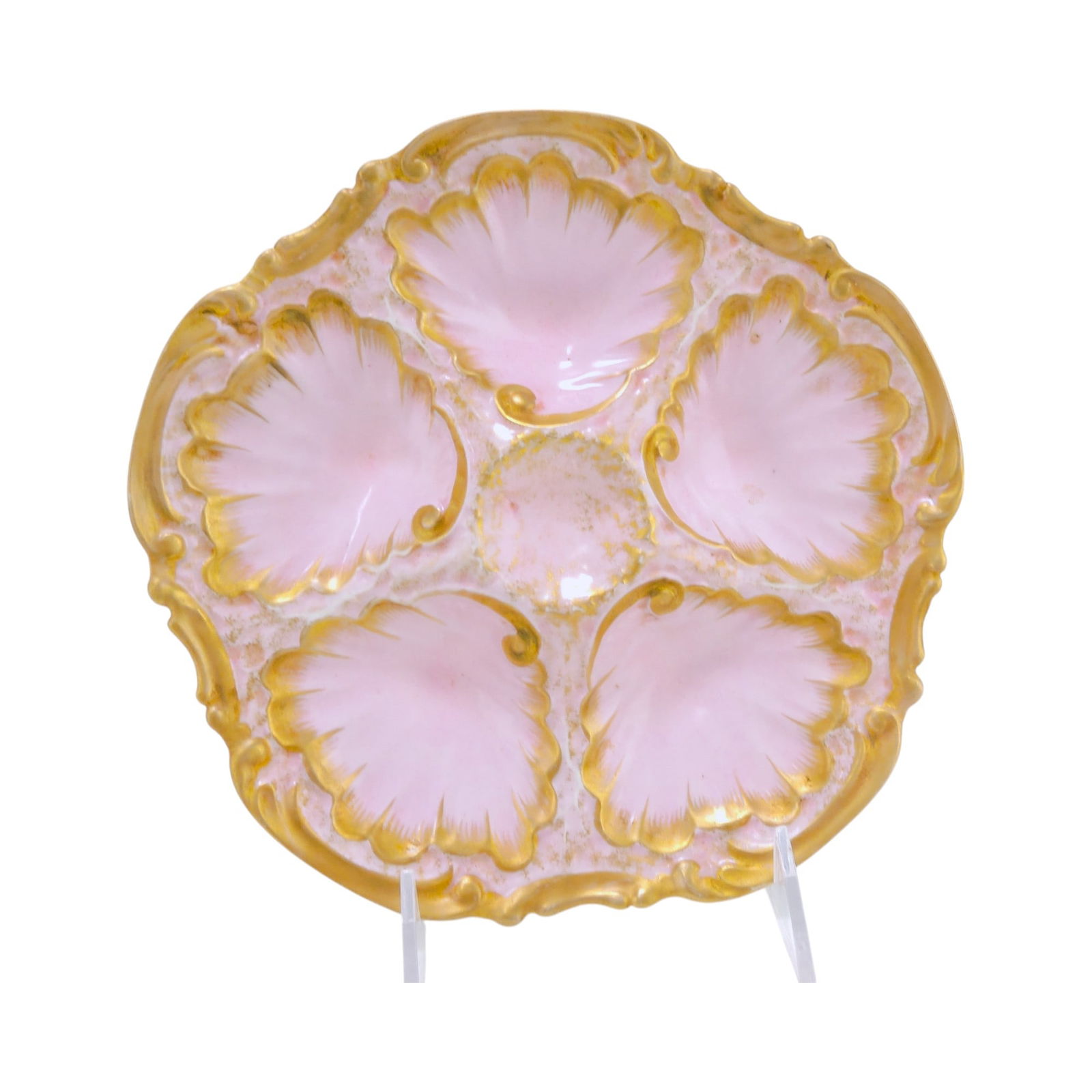 Porcelain 5 well oyster plate with (1 of 2)