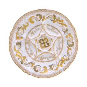 Porcelain 5 well oyster plate with