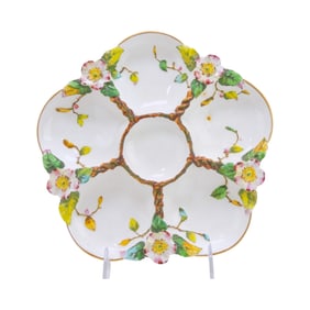 Porcelain 5 well oyster plate with