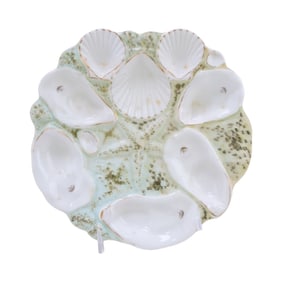 Porcelain 5 well oyster plate with