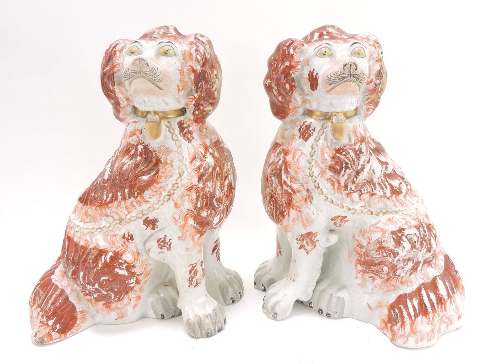 Staffordshire pair of large russet