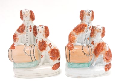 Staffordshire pair of spaniels on