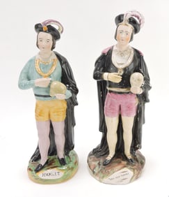 Staffordshire lot of 2 Hamlet figures,