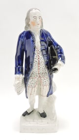 Rare Staffordshire Ben Franklin figure titled
