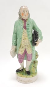Staffordshire Ben Franklin figure titled