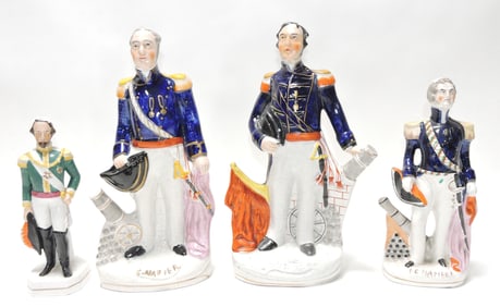 Four Staffordshire military figures.