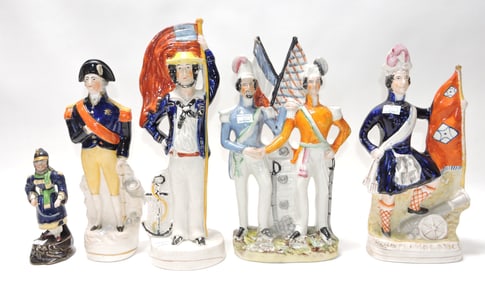 Four Staffordshire naval/military figures and
