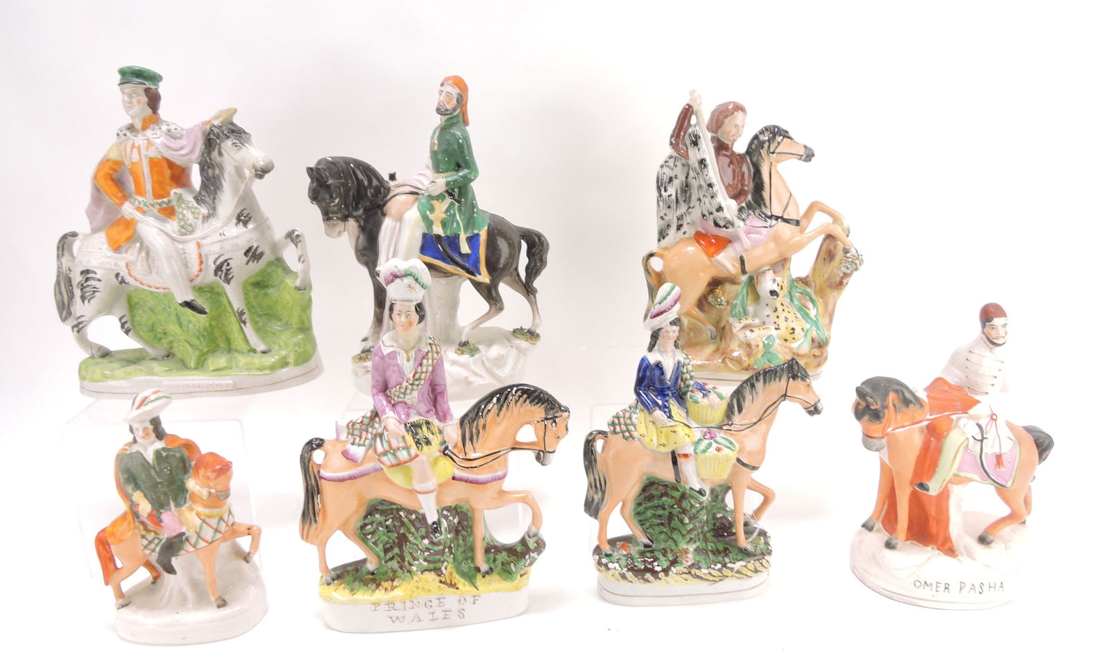 Staffordshire Lot of 7 equestrian figures to include: (1 of 1)