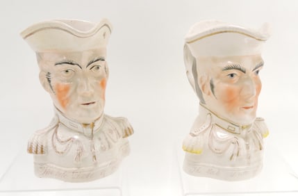 Two rare, titled Staffordshire toby jugs