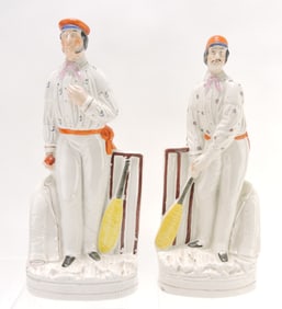 Staffordshire pair of cricket players,