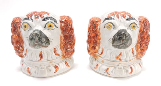 Staffordshire pair of russet spaniel