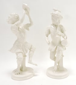 Mottahedeh pair of monkey musicians,