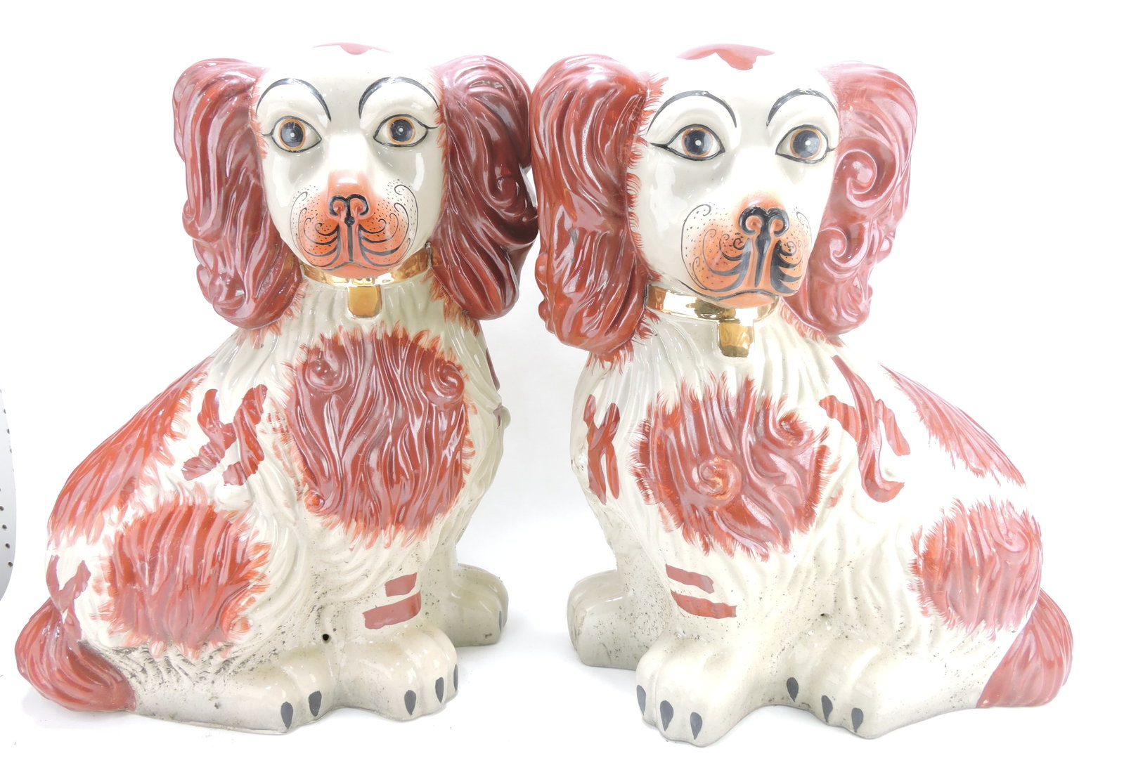 Monumental pair of contemporary: russet spaniels, 23"h, 19"w