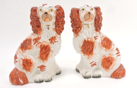 Staffordshire pair of russet spaniels,