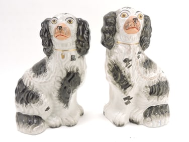 Staffordshire pair of #2 black & white