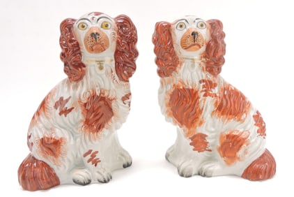 Staffordshire pair of #4 russet spaniels,