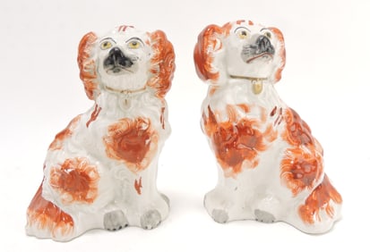 Staffordshire pair of russet spaniels,