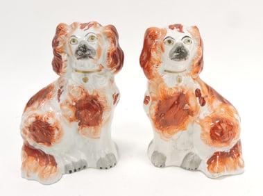 Staffordshire pair of russet spaniels,