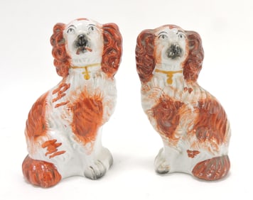 Staffordshire pair of russet spaniels,