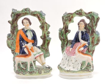 Staffordshire pair of figures with