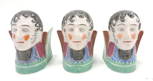 Staffordshire set of 3 window sash stops