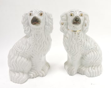 Staffordshire pair of spaniels, 10"
