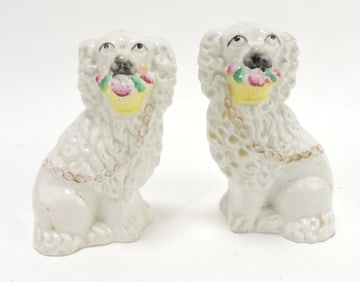 Staffordshire pair of flower basket
