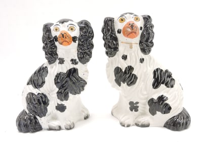 Staffordshire pair of #4 black & white