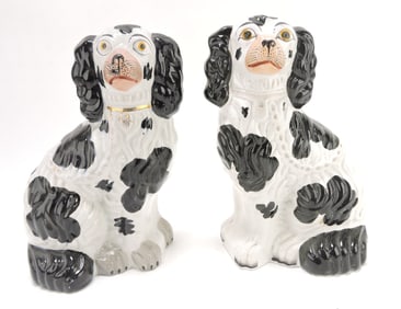 Staffordshire pair of #2 black & white