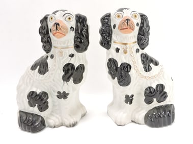 Staffordshire pair of #2 black & white