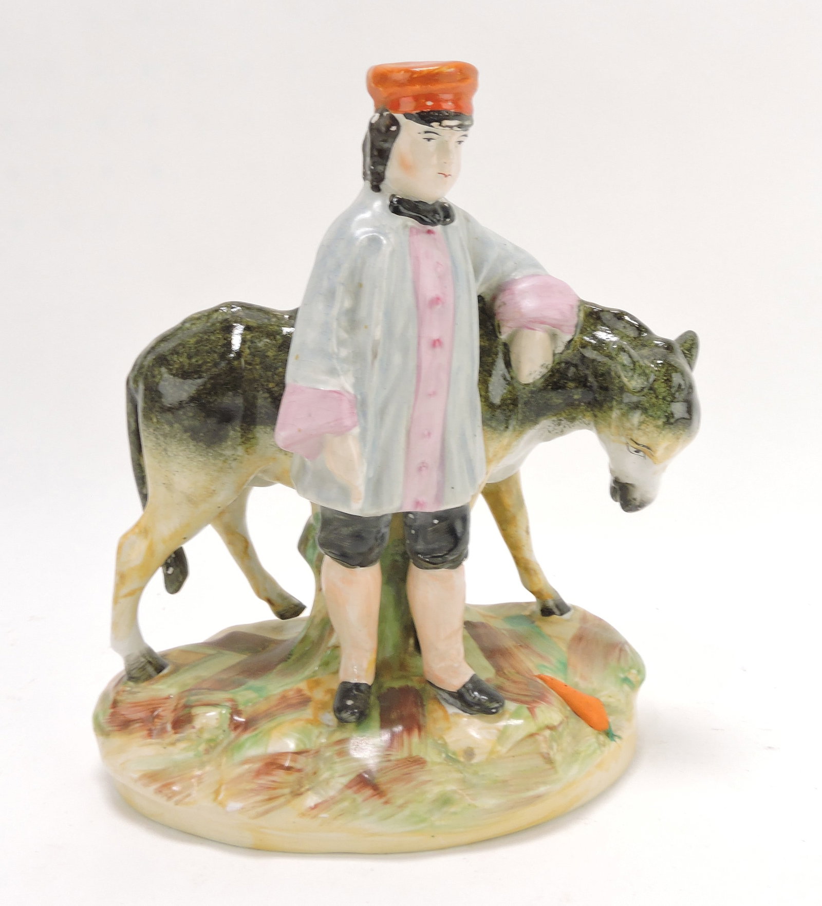 Staffordshire man with donkey, 10": .