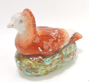 Staffordshire pigeon tureen, 6"h,