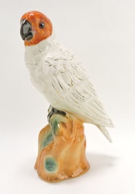 Staffordshire parrot figure, 13"