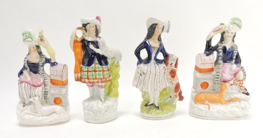 Staffordshire lot of 4 figures,