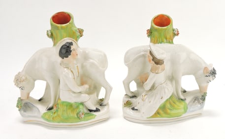 Staffordshire pair of cows with Royal