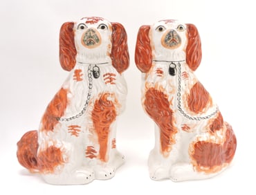 Staffordshire pair of large russet